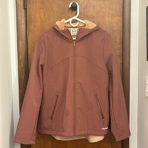 Avalanche Sherpa Lined Soft Shell Hooded Jacket, XL, Dusty Rose Pink